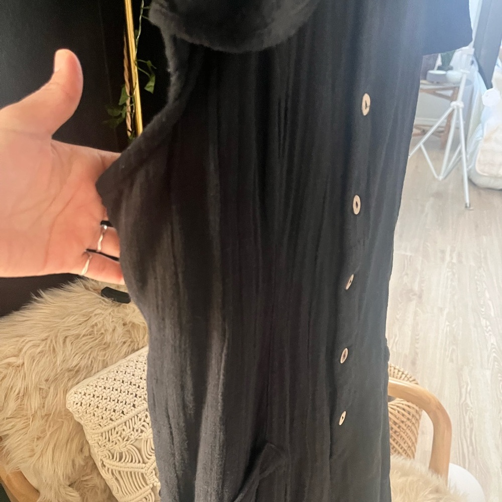 SALE!! Free People Black Ruffle Sleeve Jumpsuit - Picture 6 of 8
